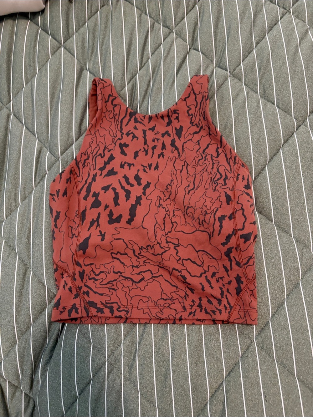 lululemon athletica Rust Red & Black Abstract Print Tank